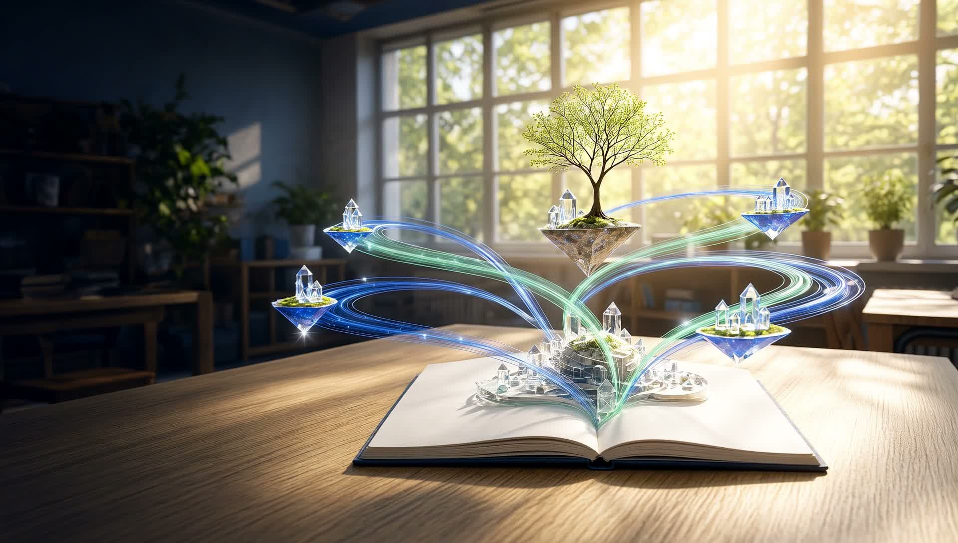 An imagined space illuminated by connections between ideas